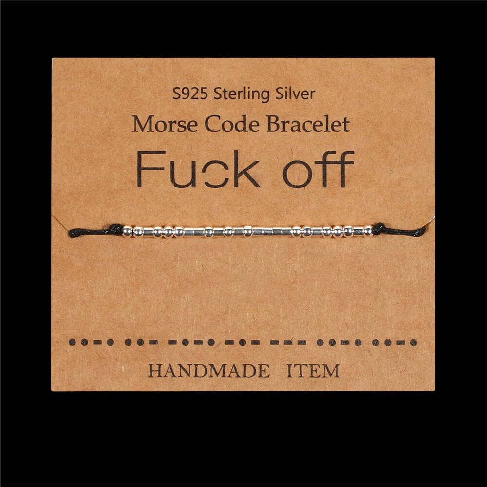 Fuck Off Morse Code 925 Sterling Silver Bracelet