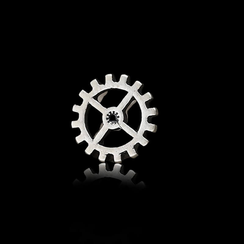 Gear Wheel 925 Sterling Silver Punk Stud Earrings