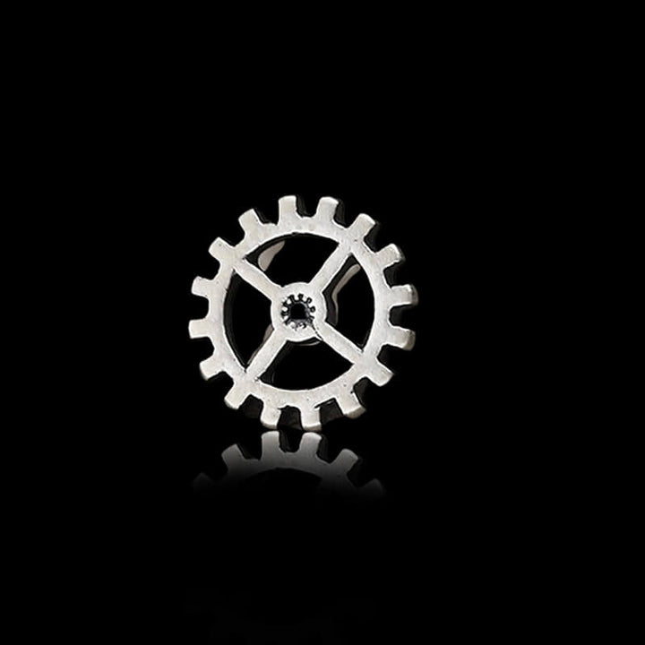 Gear Wheel 925 Sterling Silver Punk Stud Earrings