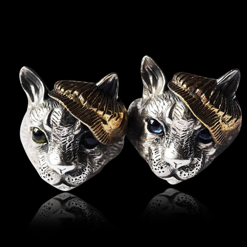 Gentleman Cat Crystal Cat’s Eyes 925 Sterling Silver Ring
