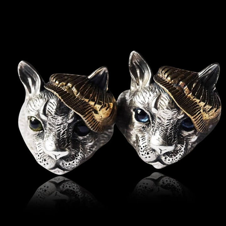 Gentleman Cat Crystal Cat’s Eyes 925 Sterling Silver Ring