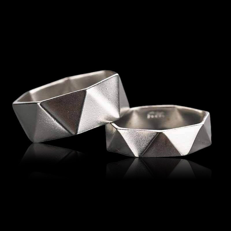 Geometric Diamond 925 Sterling Silver Ring 01 | Royalluster.com