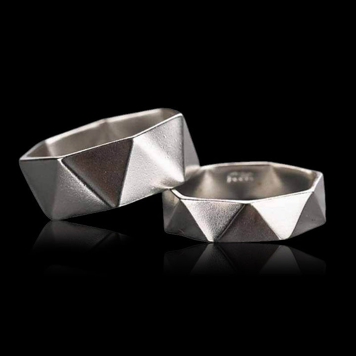 Geometric Diamond 925 Sterling Silver Ring 01 | Royalluster.com