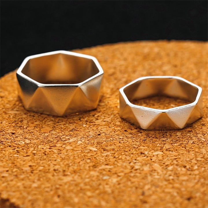 Geometric Diamond 925 Sterling Silver Ring 03 | Royalluster.com
