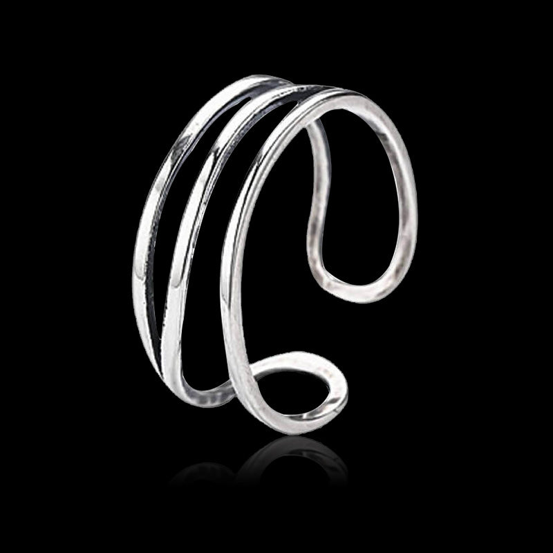 Geometric Hollow 925 Sterling Silver Minimalist Ring 01 | Royalluster.com