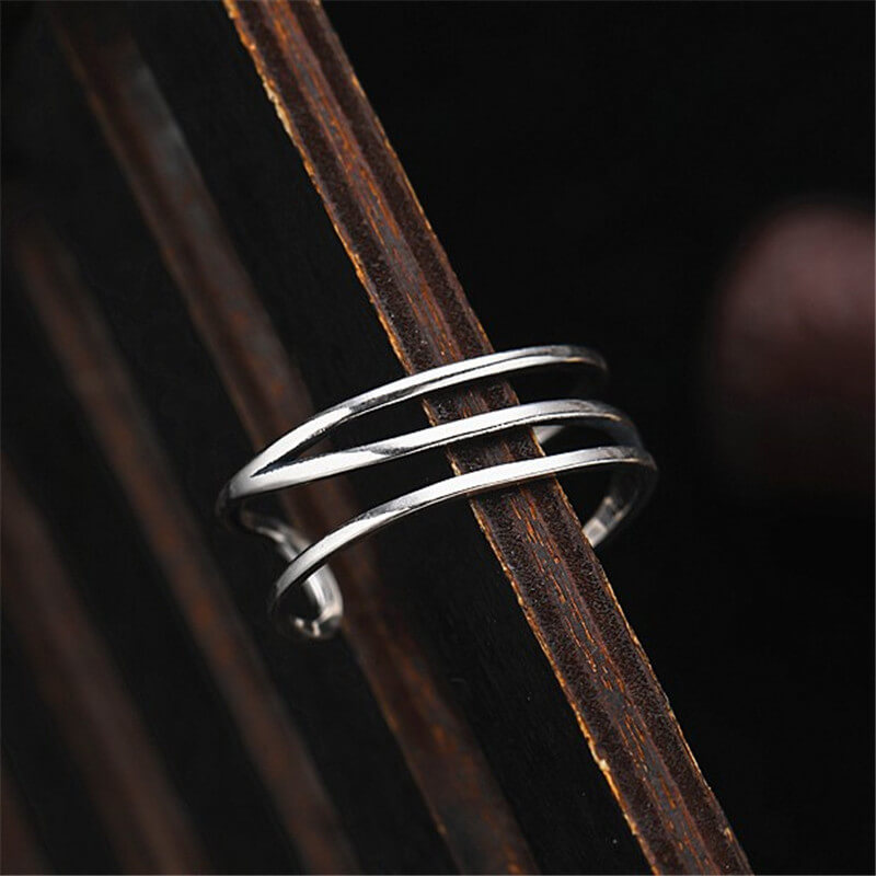 Geometric Hollow 925 Sterling Silver Minimalist Ring 02 | Royalluster.com