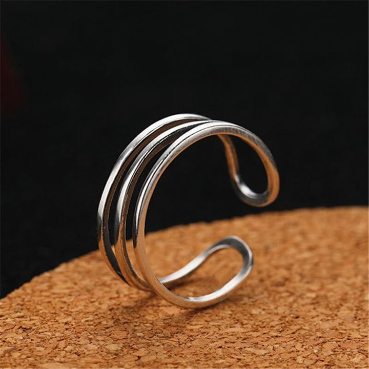 Geometric Hollow 925 Sterling Silver Minimalist Ring 04 | Royalluster.com