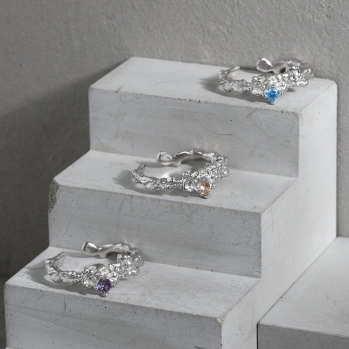 Geometric Irregular 925 Sterling Silver Open Ring