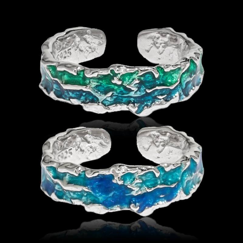 Geometric Irregular Texture 925 Sterling Silver Ring