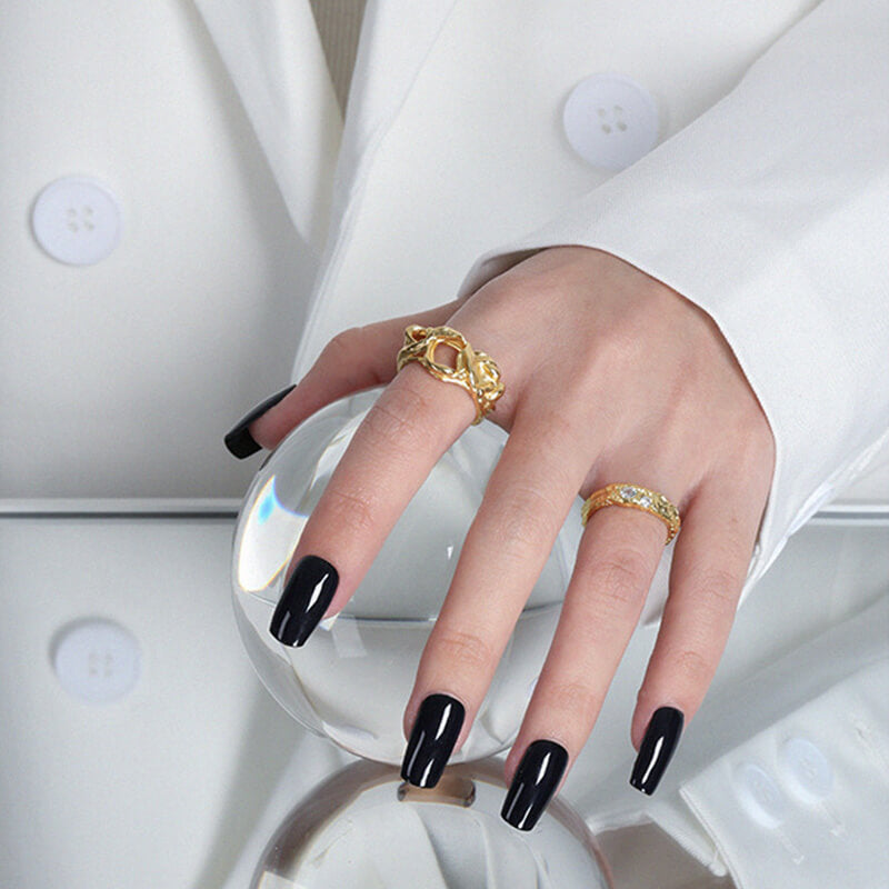 Geometric Tin Foil Textured 925 Sterling Silver Ring 04 | RoyalLuster.com