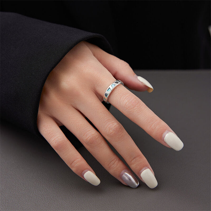 Geometric Triangle 925 Sterling Silver Ring 02 | RoyalLuster.com