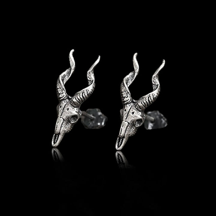 Goat head 925 Sterling Silver Stud Satan Stud Earring