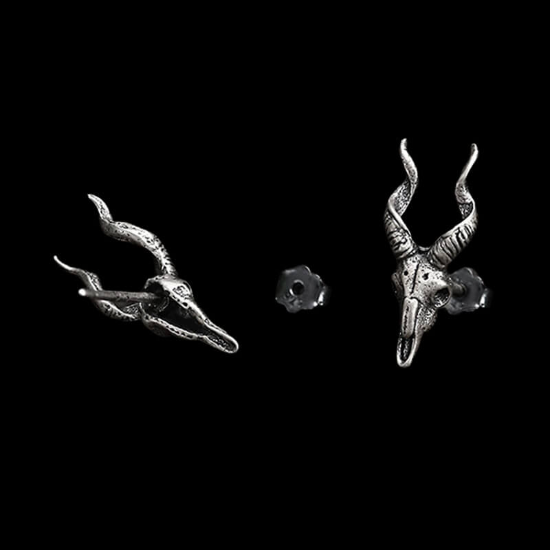 Goat head 925 Sterling Silver Stud Satan Stud Earring