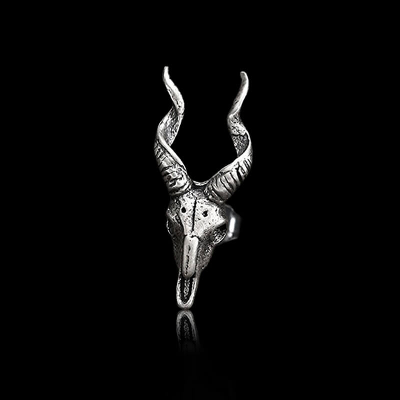 Goat head 925 Sterling Silver Stud Satan Stud Earring