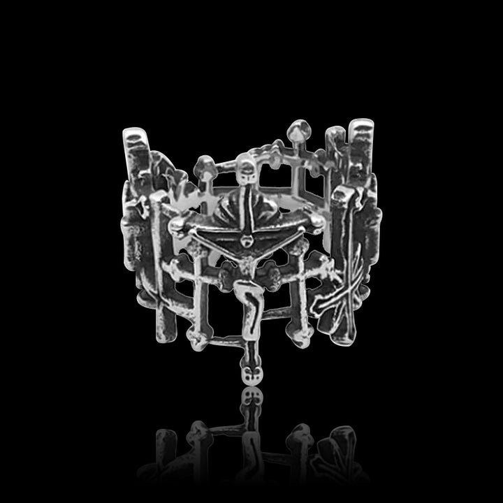 Gothic Cross 925 Sterling Silver Christian Ring 01 | RoyalLuster.com