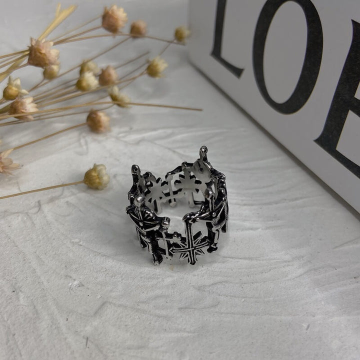 Gothic Cross 925 Sterling Silver Christian Ring 04 | RoyalLuster.com