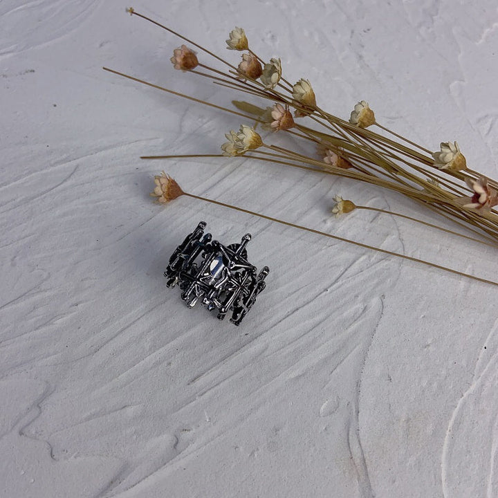 Gothic Cross 925 Sterling Silver Christian Ring 05 | RoyalLuster.com