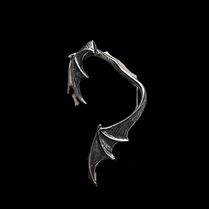 Gothic Bat Wing 925 Sterling Silver Stud Earrings
