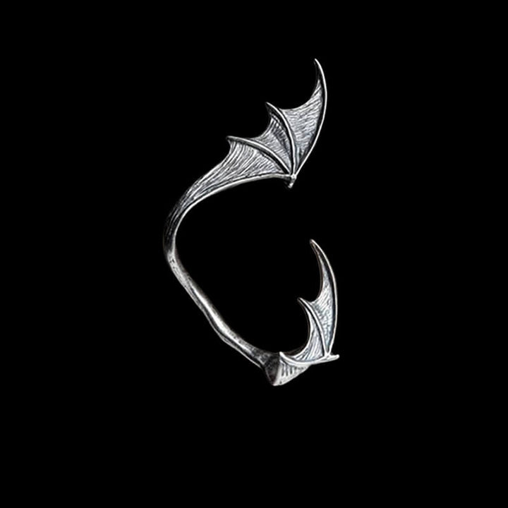 Gothic Bat Wing 925 Sterling Silver Stud Earrings