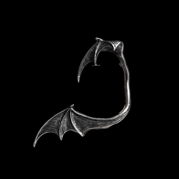 Gothic Bat Wing 925 Sterling Silver Stud Earrings