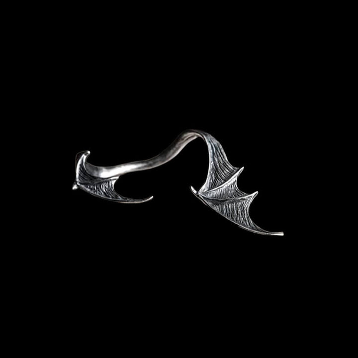 Gothic Bat Wing 925 Sterling Silver Stud Earrings