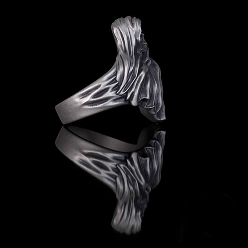 Gothic Cape Skull Sterling Silver Ring | RoyalLuster.com