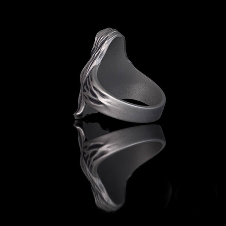 Gothic Cape Skull Sterling Silver Ring | RoyalLuster.com