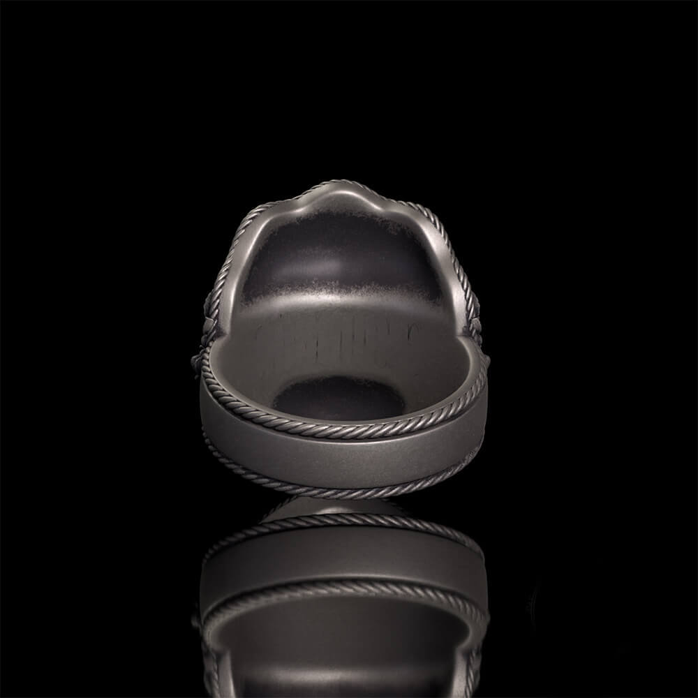 Gothic Cracked Mask Crown Sterling Silver Ring