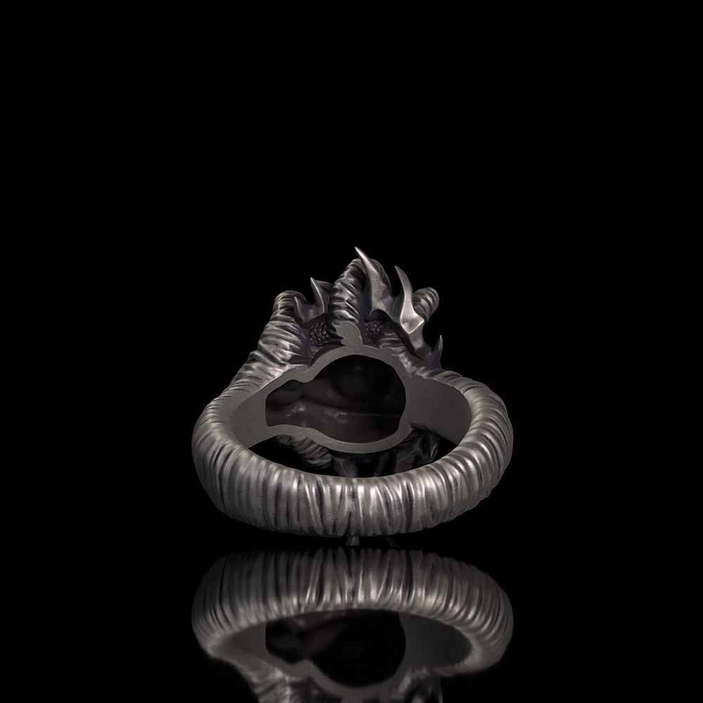 Gothic Devil's Eye Claw Biker Sterling Silver Ring