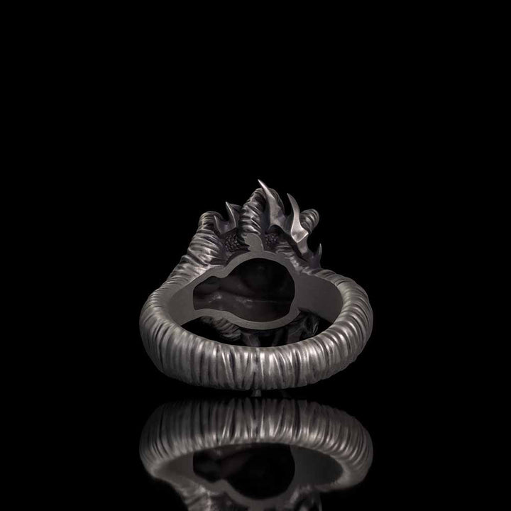 Gothic Devil's Eye Claw Biker Sterling Silver Ring