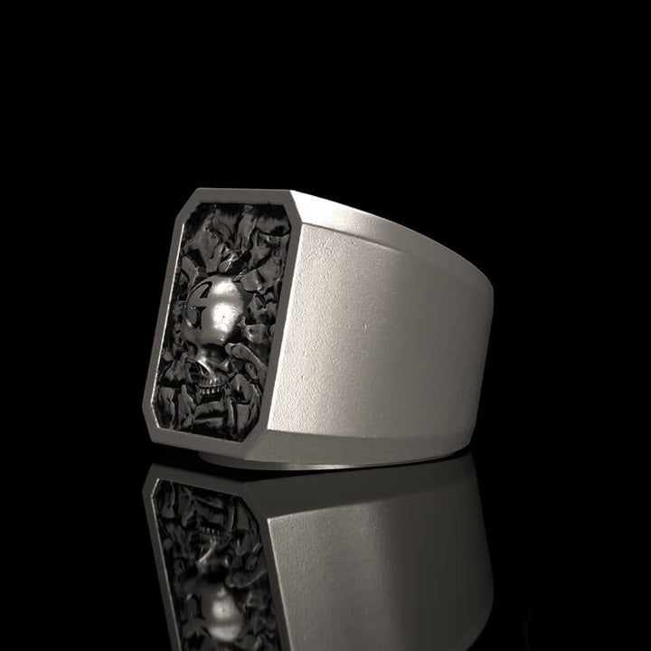 Gothic G Skull 925 Sterling Silver Ring