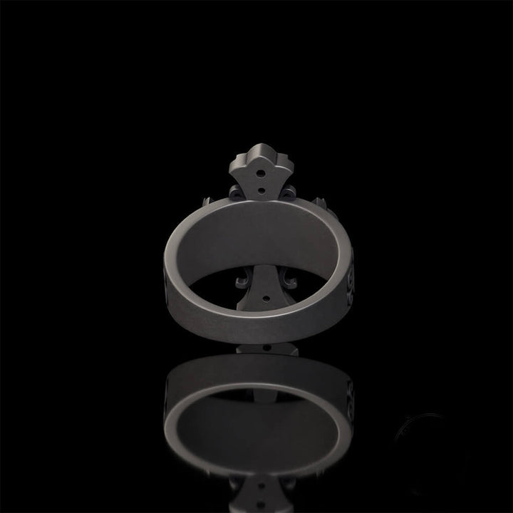 Gothic Gem Cross Vintage Sterling Silver Ring