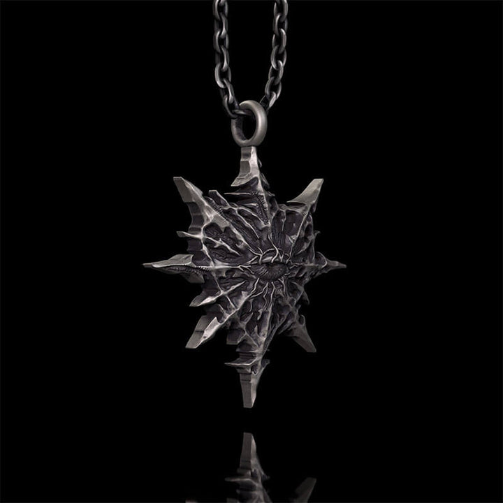 Gothic Heart of Thorns Demon Eye Sterling Silver Pendant | RoyalLuster.com