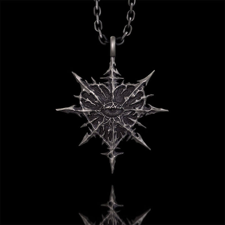 Gothic Heart of Thorns Demon Eye Sterling Silver Pendant | RoyalLuster.com