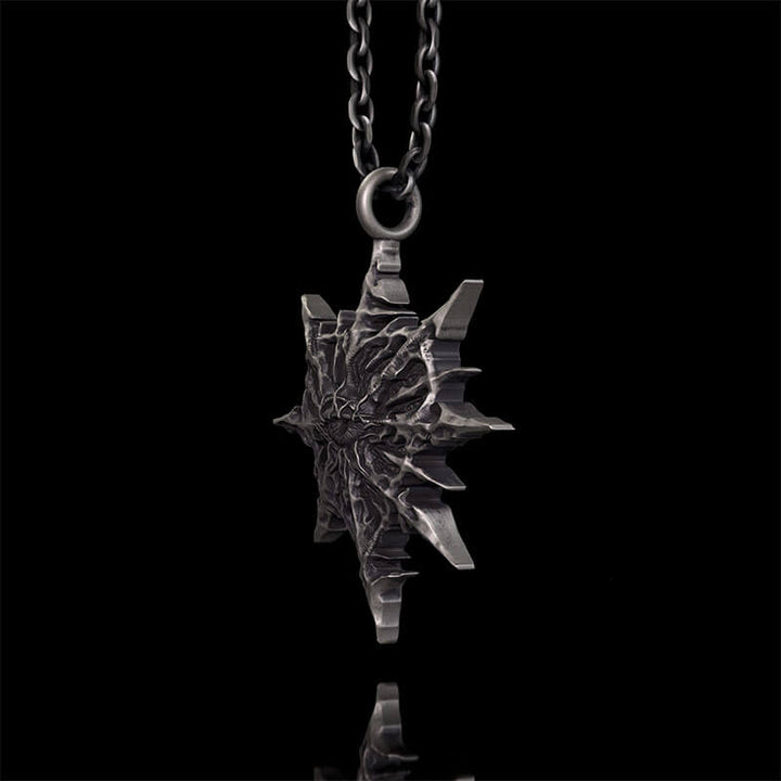 Gothic Heart of Thorns Demon Eye Sterling Silver Pendant | RoyalLuster.com