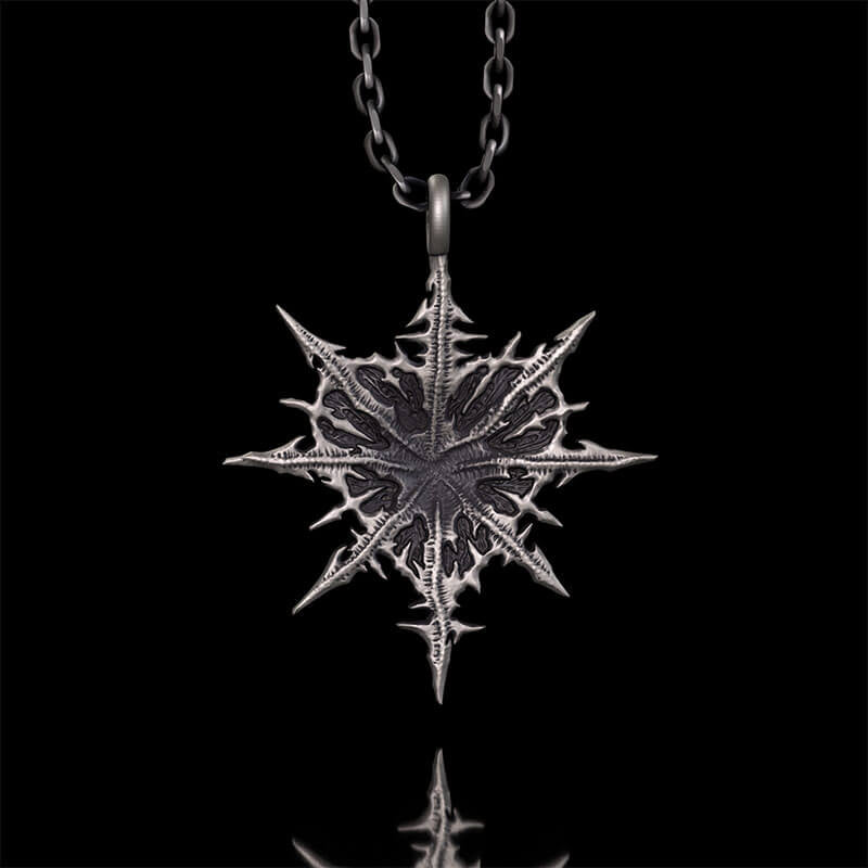 Gothic Heart of Thorns Demon Eye Sterling Silver Pendant