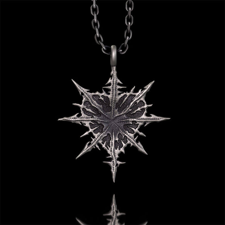 Gothic Heart of Thorns Demon Eye Sterling Silver Pendant