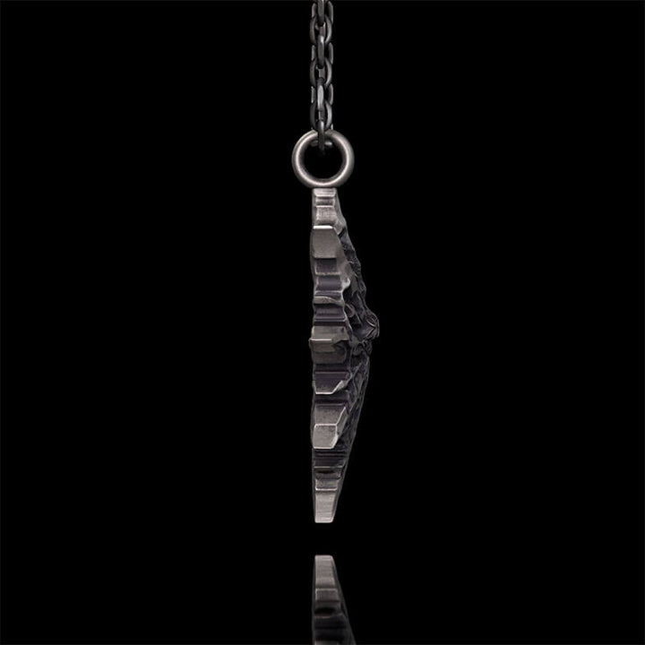 Gothic Heart of Thorns Demon Eye Sterling Silver Pendant | RoyalLuster.com