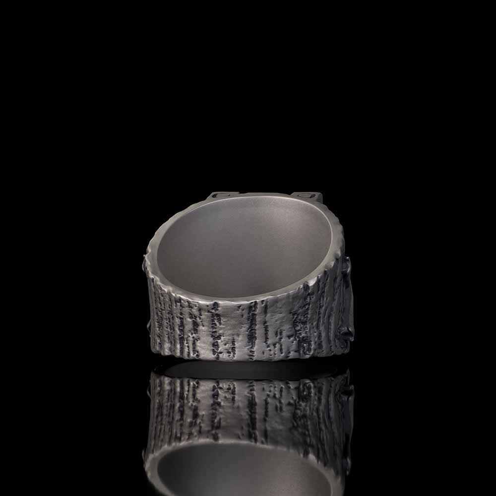 Gothic Multiple Skulls Cross Sterling Silver Zircon Ring