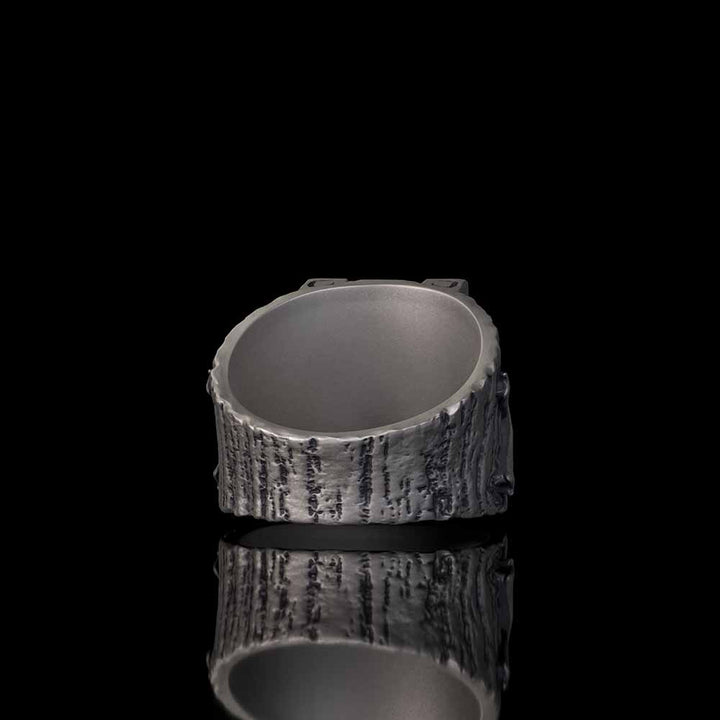 Gothic Multiple Skulls Cross Sterling Silver Zircon Ring