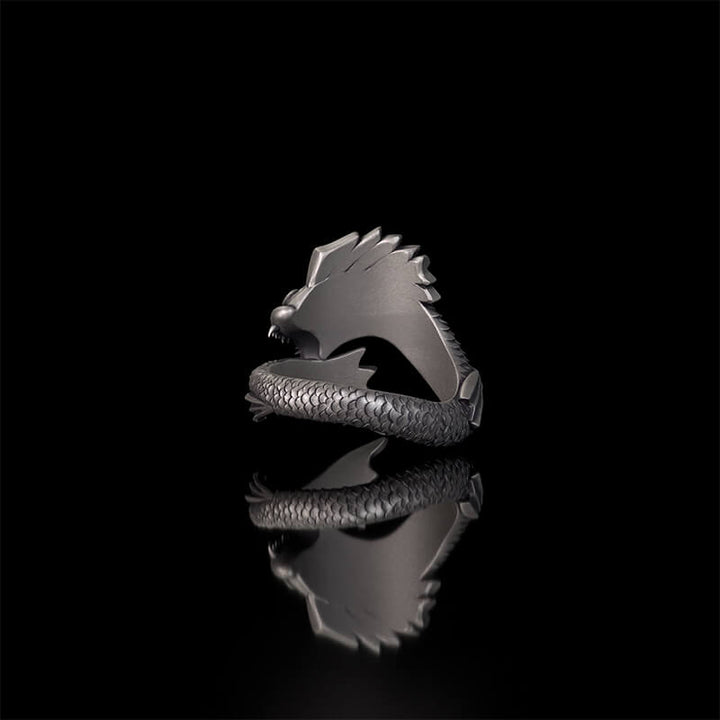 Gothic Mutant Fish Sterling Silver Animal Ring | RoyalLuster.com