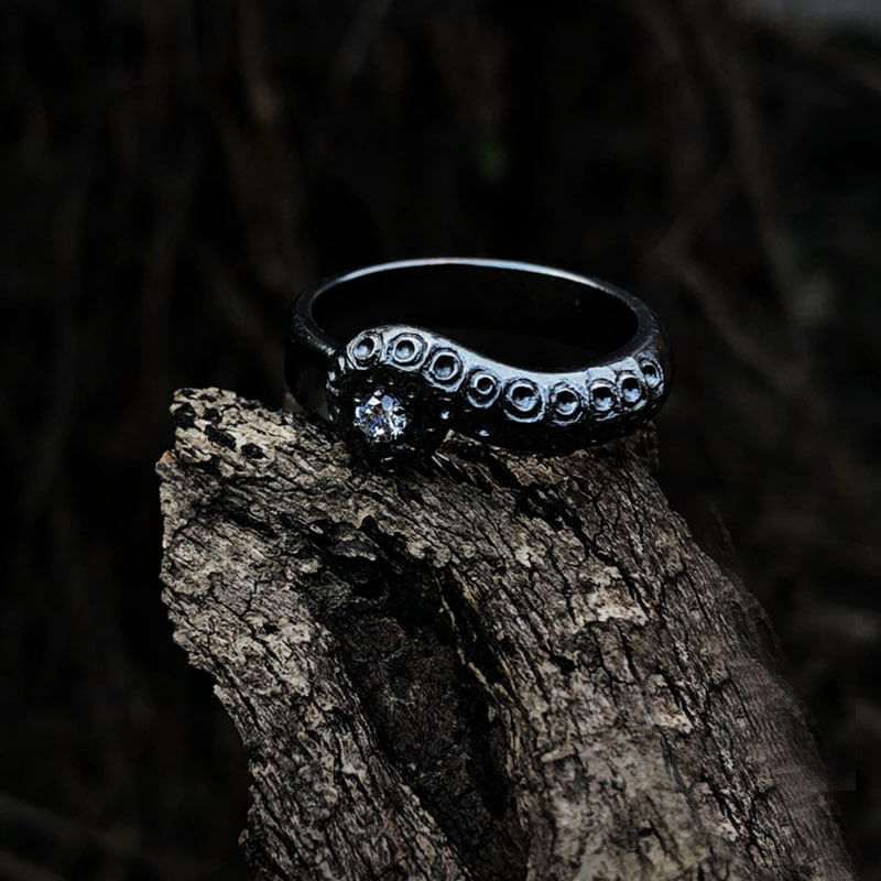 Gothic Octopus Tentacle 925 Sterling Silver Ring