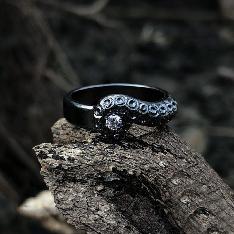 Gothic Octopus Tentacle 925 Sterling Silver Ring