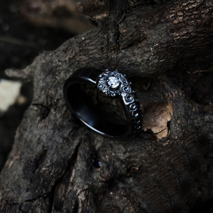 Gothic Octopus Tentacle 925 Sterling Silver Ring
