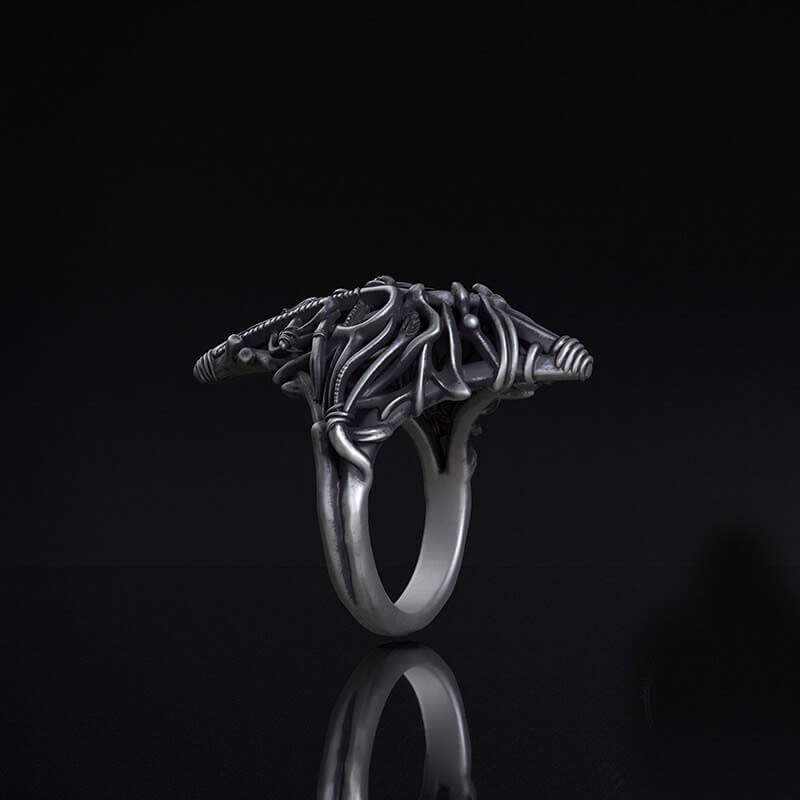 Gothic Skeleton Treasure Sterling Silver Ring