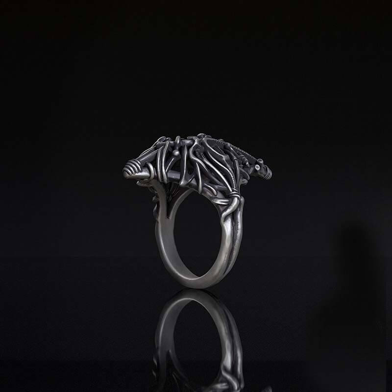 Gothic Skeleton Treasure Sterling Silver Ring
