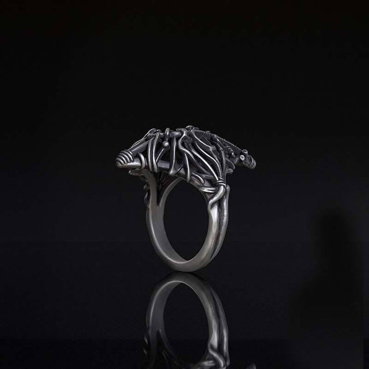 Gothic Skeleton Treasure Sterling Silver Ring