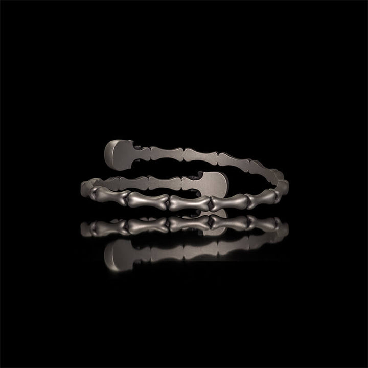 Gothic Skull Bone Sterling Silver Open Bracelet