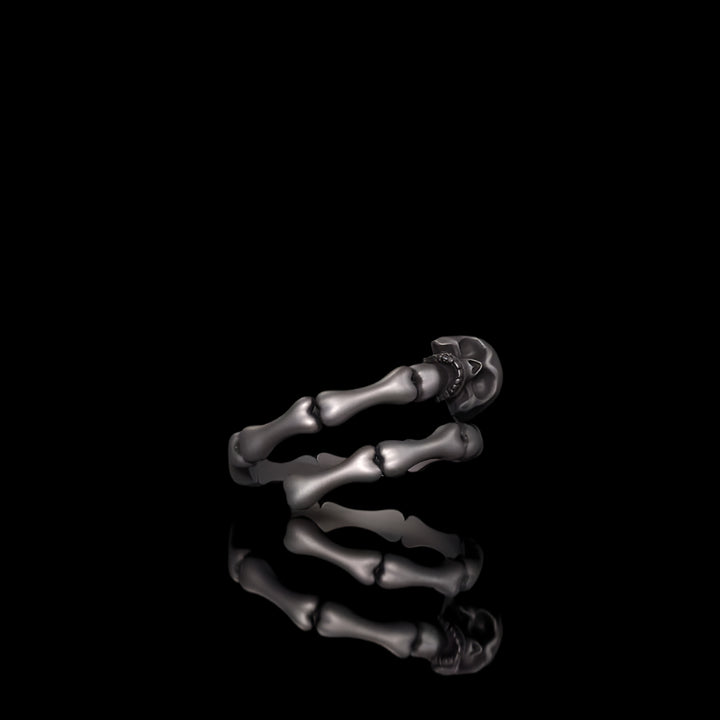 Gothic Skull Bone Sterling Silver Open Ring