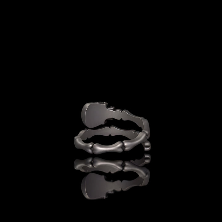 Gothic Skull Bone Sterling Silver Open Ring